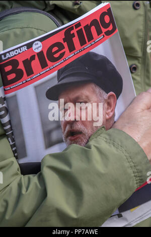 Liverpool, Merseyside, Regno Unito. 23 Sett 2018. Labour Party Conference. Briefing per i sostenitori, delegati, persone all'Echo Arena come la città le fasi della sua annuale evento politico. Credito; MediaWorldImages/AlamyLiveNews. Foto Stock