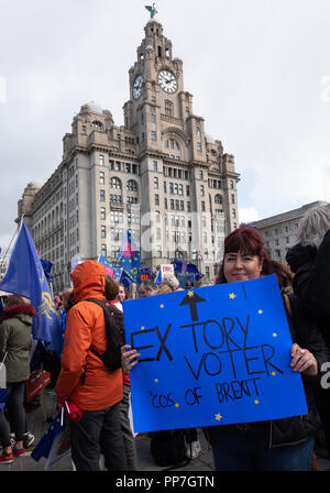 Liverpool, Regno Unito. Domenica 23 settembre 2018. Il voto popolare marzo. © Phil Portus / Alamy Live News Foto Stock