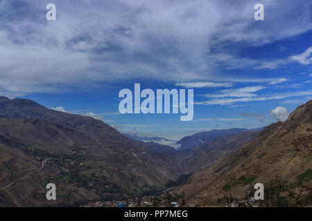 Vista stradale sul paesaggio del Ecuador Foto Stock