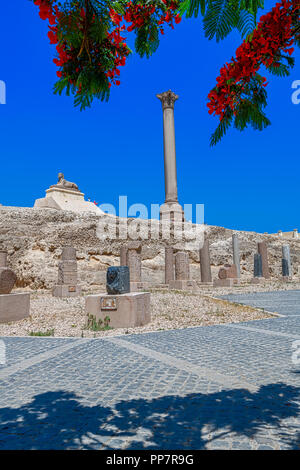 La colonna di Pompeo è uno dei più grandi colonne monolitiche mai costruito Foto Stock