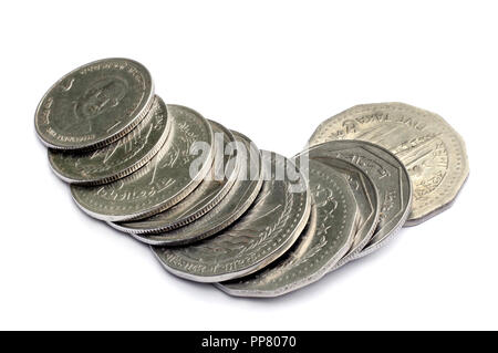 Taka bengalese moneta su sfondo bianco Foto Stock