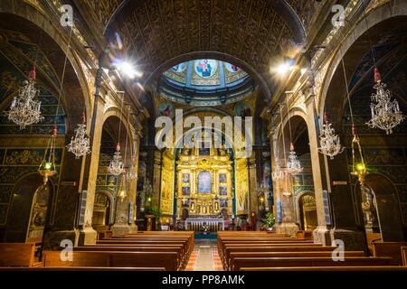 Basilica,Santuario de LLuc, siglo XVII, Escorca, Sierra de Tramuntana, Maiorca, isole Baleari, Spagna, Europa. Foto Stock