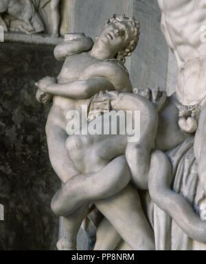 DETALLE DE LA NUMERO 139437- LAOCOONTE Y SUS HIJOS - S I CA - ESCULTURA HELENISTICA. Autore: ATANODORO. Posizione: MUSEOS VATICANOS-museo Pio Clementino. VATICANO. Foto Stock
