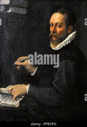 Annibale Carracci (1560-1609). Italiano pittore barocco. Ritratto di un musicista, ca.1587. Collezione Farnese. Museo Nazionale di Capodimonte. Napoli. L'Italia. Foto Stock