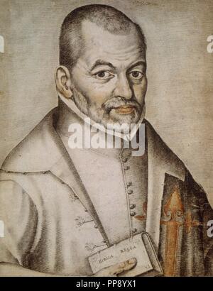 Benito Arias Montano (1527-1598). Umanista spagnolo. Ritratto di Francisco Pacheco (1564-1644) . Lazaro Galdiano museo. Madrid. Spagna. Foto Stock