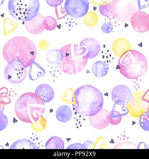 Cerchi acquerello pattern Illustrazione Vettoriale