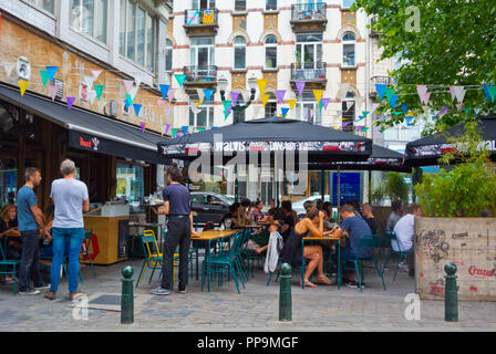 Cafe Walvis, Rue Antoine Dansaert, Antoine Dansaertstraat, Senne district, Bruxelles, Belgio Foto Stock