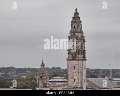 Cardiff, Regno Unito - 16 Settembre 2018: la vista del Castello di Cardiff Foto Stock