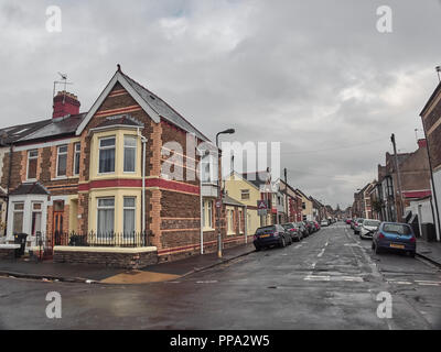 Cardiff, Regno Unito - Semptember 16, 2018: Vista di Cardiff per le strade delle città Foto Stock