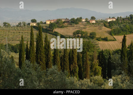 Splendide colline visto dalla città, Montefalco, nella regione umbra di Italia Foto Stock