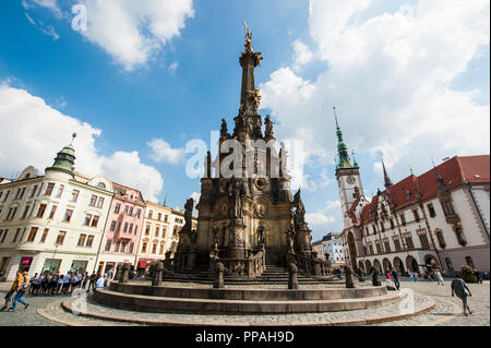 Piazza superiore in Olomouc, Moravia, Cechia. Foto Stock