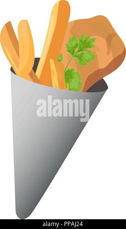 Set di fast food. Döner Kebab, pizza, pesce e patatine. Illustrazione Vettoriale Illustrazione Vettoriale