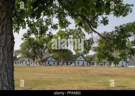 Crawford, Nebraska - degli ufficiali di fila a Fort Robinson State Park. Fort Robinson è un ex U.S. Avamposto dell esercito che ha svolto un ruolo importante nel Indian wa Foto Stock