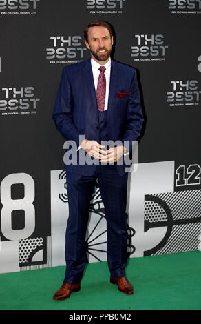 Gareth Southgate durante il miglior FIFA Football Awards 2018 presso la Royal Festival Hall di Londra. Foto Stock