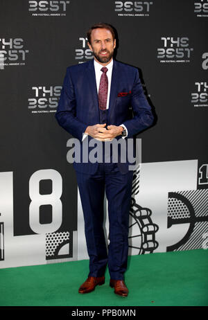 Gareth Southgate durante il miglior FIFA Football Awards 2018 presso la Royal Festival Hall di Londra. Foto Stock