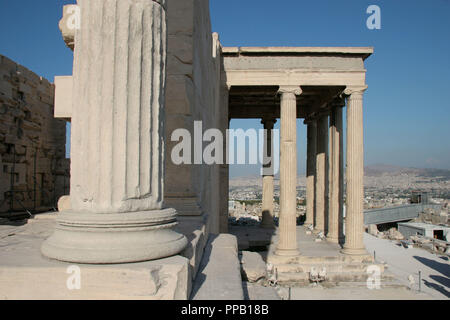 Arte greche. Eretteo. Tempio ionico. È stato costruito tra 421 - 407 A.C. Acropoli. Atene. Attica. Grecia centrale. Foto Stock