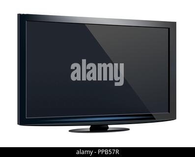 TV a schermo piatto LCD, plasma realistico illustrazione vettoriale Illustrazione Vettoriale