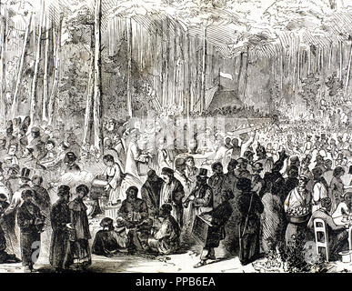 La Russia. Xix secolo. Giorno di maggio Festival Sakolnki nella foresta vicino a Mosca. Incisione in "L'Univers Illustre'' (1869). Foto Stock