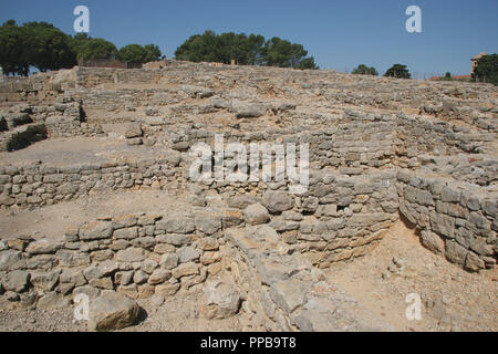 Arte greche. Emporium (Ampurias). Colonia greca fondata dai greci di foci. 575 BC. Rovine di Neapolis. La provincia di Girona. La Catalogna. Spagna. L'Europa. Foto Stock