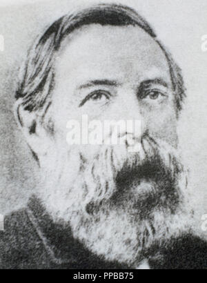 ENGELS, Friedrich (barman, 1820-London, 1895). Tedesco scienziato sociale, autore, un teorico politico, filosofo e padre della teoria comunista, a fianco di Karl Marx. Foto Stock