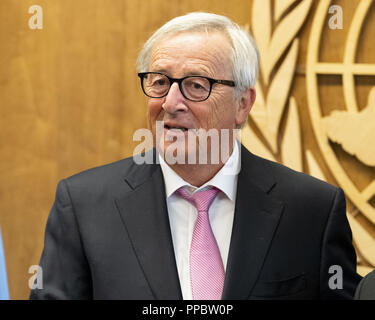 New York, NY, STATI UNITI D'AMERICA. 23 Sep, 2018. JEAN-CLAUDE Juncker, Presidente della Commissione europea, presso le Nazioni Unite a New York City e New York il 23 settembre 2018 Credit: Michael Brochstein/ZUMA filo/Alamy Live News Foto Stock