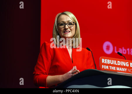 Liverpool, Regno Unito. 25 Settembre, 2018. Rebecca Long-Bailey, Shadow del Segretario di Stato per gli affari, di energia e di strategia industriale Credito: Della Batchelor/Alamy Live News Foto Stock