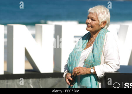 San Sebastian, Spagna. Xxv Sep, 2018. JudI Dench partecipare al Premio Donostia photocall durante la 66San Sebastian film festival presso il Victoria Eugenia Theatre di San Sebastian, Spagna il 24 settembre 2018. Credito: Jimmy Olsen/Media punzone ***Nessuna Spagna***/Alamy Live News Foto Stock