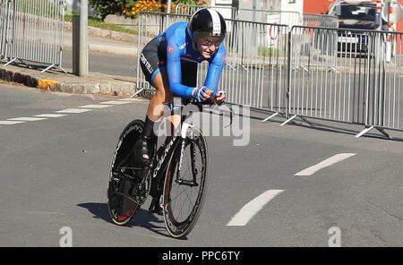 Innsbruck, Austria. Il 25 settembre 2018. Elisa Longo Borghini (Italia) durante il 2018 strada UCI Campionati del mondo, le donne elite cronometro individuale su Settembre 25, 2018 a Innsbruck, Austria - Photo Laurent Lairys / DPPI Credito: Laurent Lairys/Agence Locevaphotos/Alamy Live News Foto Stock