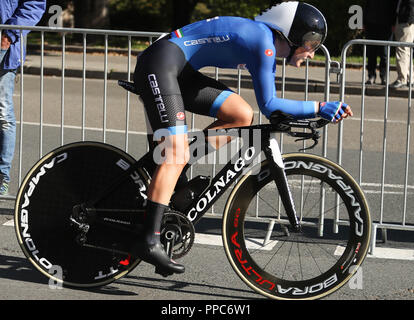 Innsbruck, Austria. Il 25 settembre 2018. Elisa Longo Borghini (Italia) durante il 2018 strada UCI Campionati del mondo, le donne elite cronometro individuale su Settembre 25, 2018 a Innsbruck, Austria - Photo Laurent Lairys / DPPI Credito: Laurent Lairys/Agence Locevaphotos/Alamy Live News Foto Stock