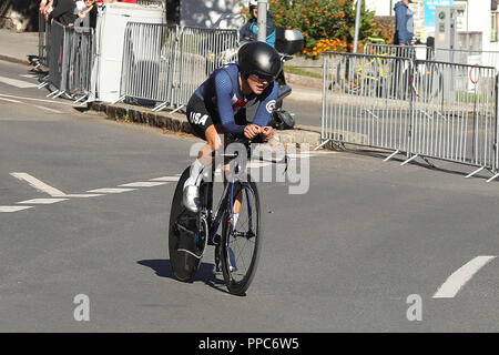 Innsbruck, Austria. Il 25 settembre 2018. Lia Thomas (USA) durante il 2018 strada UCI Campionati del mondo, le donne elite cronometro individuale su Settembre 25, 2018 a Innsbruck, Austria - Photo Laurent Lairys / DPPI Credito: Laurent Lairys/Agence Locevaphotos/Alamy Live News Foto Stock