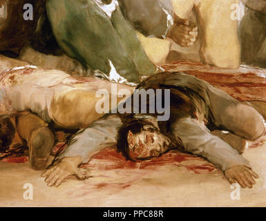 Francisco de Goya (1746-1828). Spagnolo pittore romantico. Il 3 maggio 1808 a Madrid: le esecuzioni sul Principe Pio hill. 1814. Dettaglio. Il Museo del Prado. Madrid. Spagna. Foto Stock