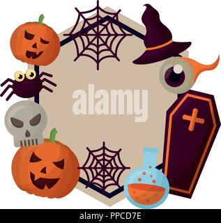 Happy halloween cornice circolare Illustrazione Vettoriale