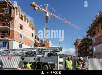 Nuovo sito di costruzione di alloggi, Praga Vysocany, Repubblica Ceca Appartamenti in ceco Foto Stock