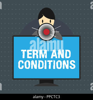 Segno di testo mostra Termini e Condizioni. Foto concettuale politiche e regole dove uno deve accettare di rispettare. Foto Stock