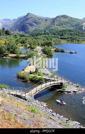 Padarn Lake, Llanberis, Gwynedd, Galles Foto Stock