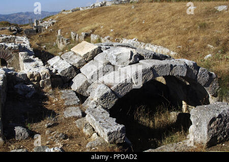 L'Albania. Byllis. Fondata dai Illirians nel IV secolo A.C. Rovine. Foto Stock