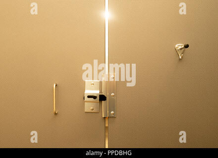 Flussi di luce attraverso le porte in un ben progettato e assemblato tonica bagno in stallo Foto Stock