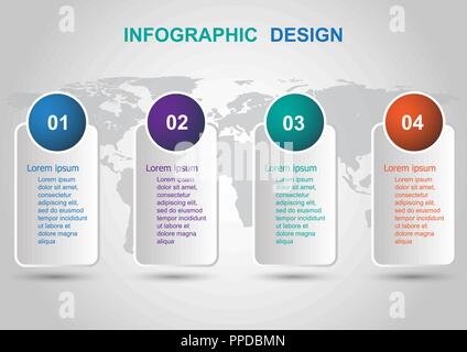 I banner di moderno design infografico modello. Può essere utilizzato per la fase di business opzioni. Illustrazione Vettoriale