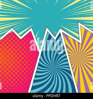 Colorate le pagine di fumetti con effetti di mezzitoni Illustrazione Vettoriale