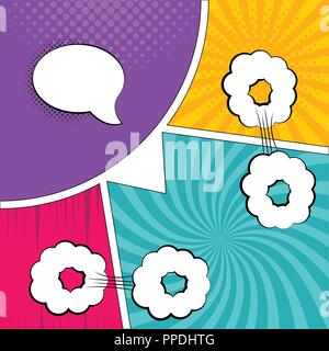 Colorate le pagine di fumetti con effetti di mezzitoni Illustrazione Vettoriale