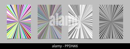 Abstract psichedelico sunburst stripe sfondo pagina set di modelli Illustrazione Vettoriale