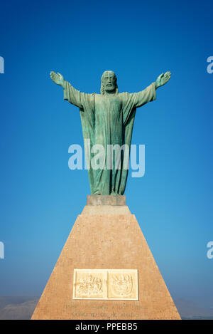 Cristo della pace, el Morro mirador a Arica, Cile Foto Stock