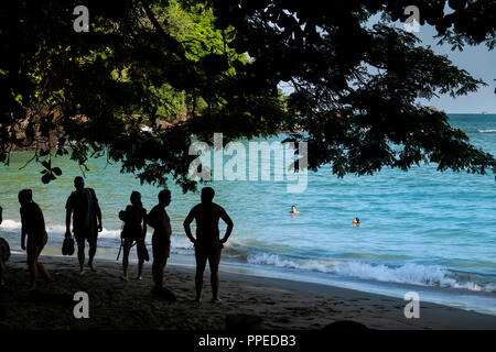 Spiaggia scene, Parco Nazionale di Corcovado, Osa Peninsula, Costa Rica Foto Stock