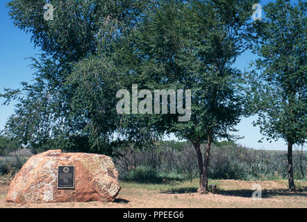 Navajo memorial a Bosque Redondo ("lunga passeggiata') accanto al fiume Pecos, Ft. Sumner, Nuovo Messico. Fotografia Foto Stock