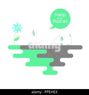 Illustrazione sul tema dell'inquinamento del pianeta. Vettore Illustrazione Vettoriale