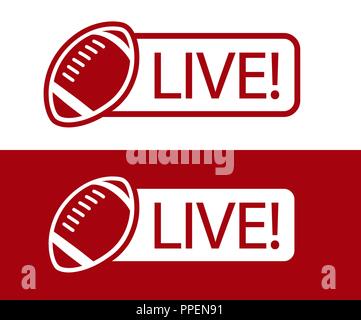 American Football Live icona broadcast illustrazione vettoriale match di sport Illustrazione Vettoriale