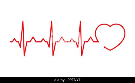 Cardiogram illustrazione vettoriale isolati su sfondo bianco Illustrazione Vettoriale