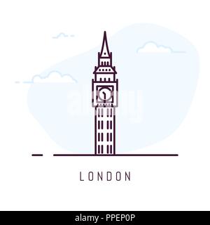 Londra lo stile linea Illustrazione Vettoriale