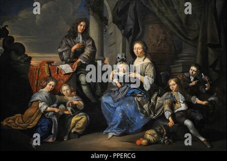 Jacob Toorenvliet (1640-1719). Pittore olandese. Dirck Toorenvliet con la sua famiglia, 1687-1694. Wallraf-Richartz Museum. Colonia. Germania. Foto Stock