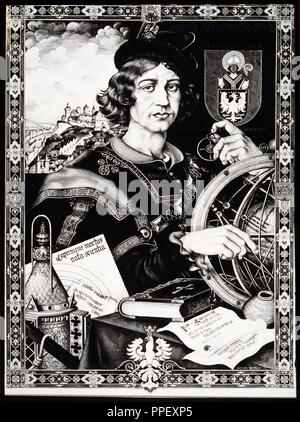 Nicolas Copernico , l'astronomo polacco, padre della moderna astronomia, autore di "De revolutionibus" comprovanti il sole per essere il centro dell'universo nel 1530. Foto Stock